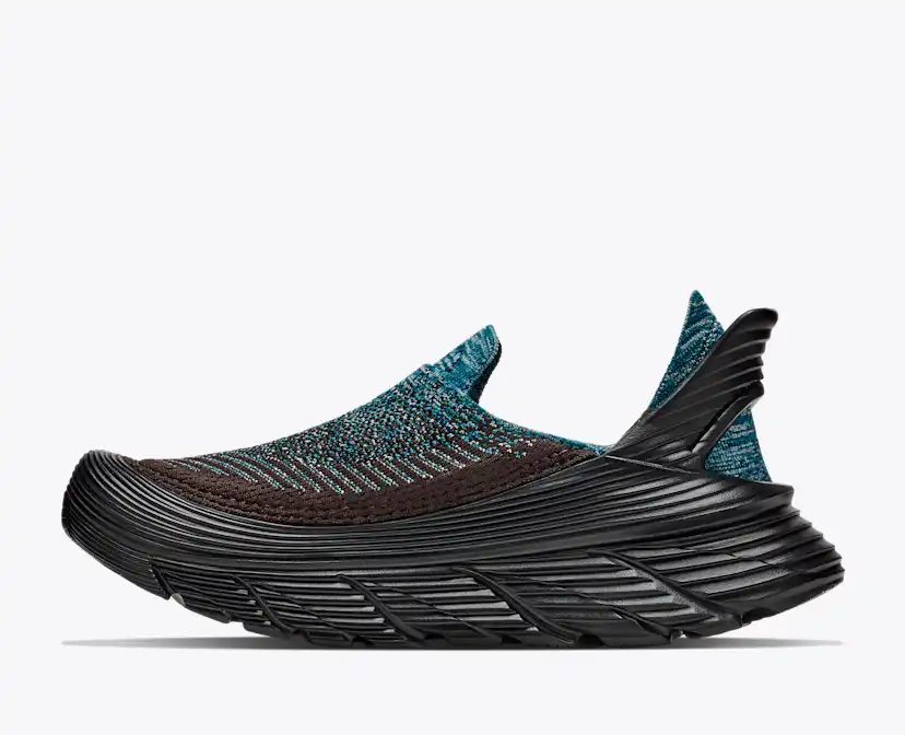 Обувь Hoka Vibrant Bloom Restore TC, цвет: Чёрный / Аквамариновый — фото 8