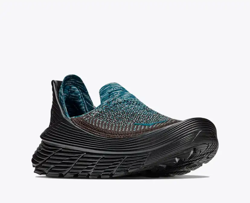 Обувь Hoka Vibrant Bloom Restore TC, цвет: Чёрный / Аквамариновый — фото 6