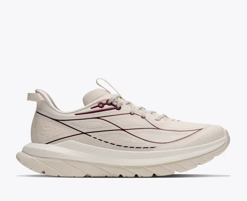 Женские кроссовки Hoka Mach Remastered, цвет: Алебастровый / Вишнёвый