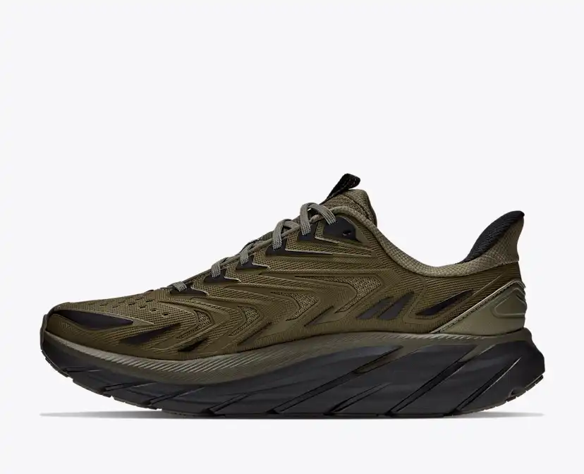 Мужские кроссовки Hoka Clifton UTL, цвет: Состаренный оливковый / Чёрный — фото 8