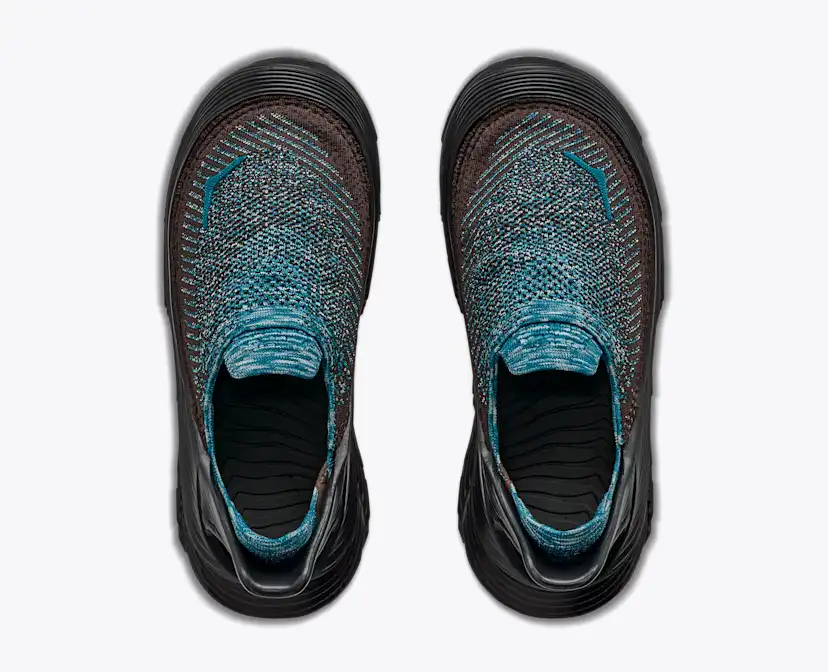 Обувь Hoka Vibrant Bloom Restore TC, цвет: Чёрный / Аквамариновый — фото 2