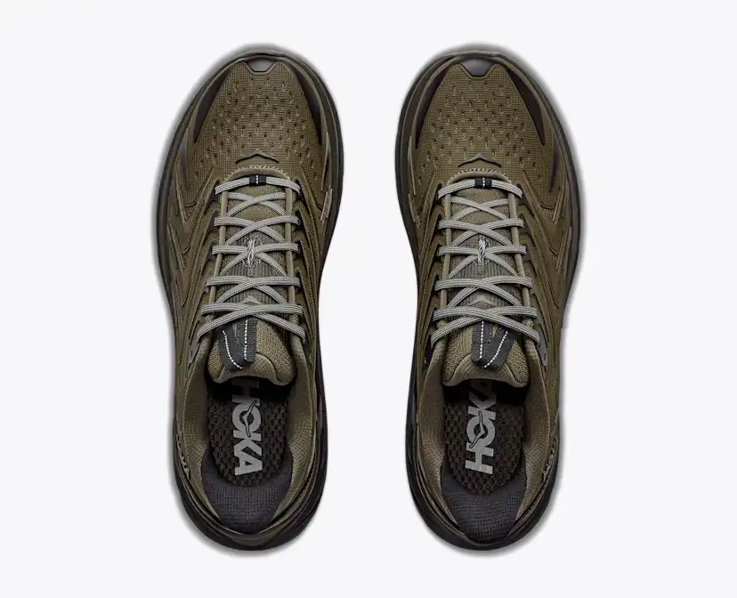 Мужские кроссовки Hoka Clifton UTL, цвет: Состаренный оливковый / Чёрный — фото 2