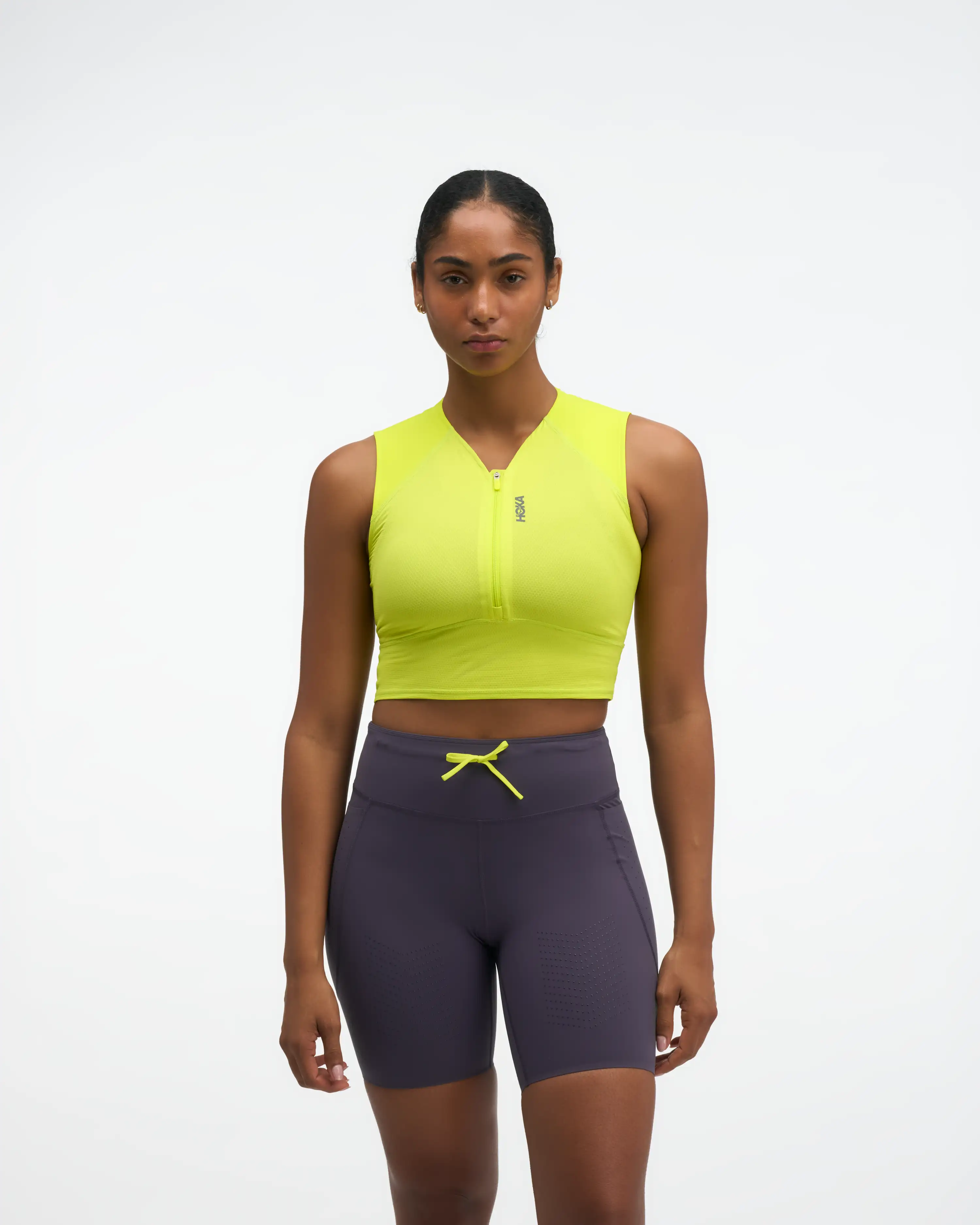 ウォーキング・ランニングウェア charbon REDA WOOL SPLASH DYE SLEEVELESS HOKA ONE ONE® SkyBreeze Crop Tank for Women | HOKA ONE ONE®