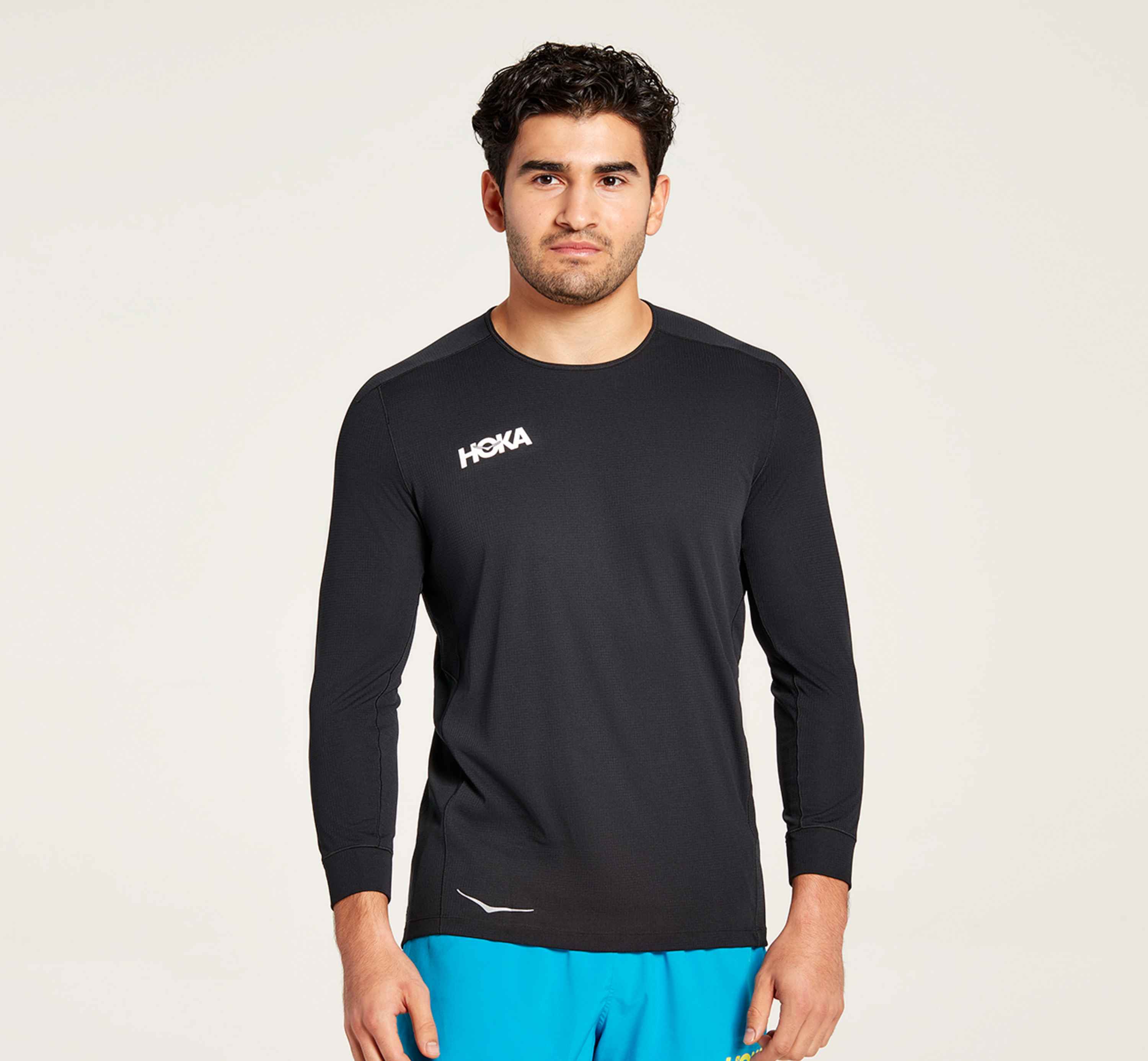 Hoka One One Glide 3/4 Sleeve T Shirt Tee Mens SzM Blue