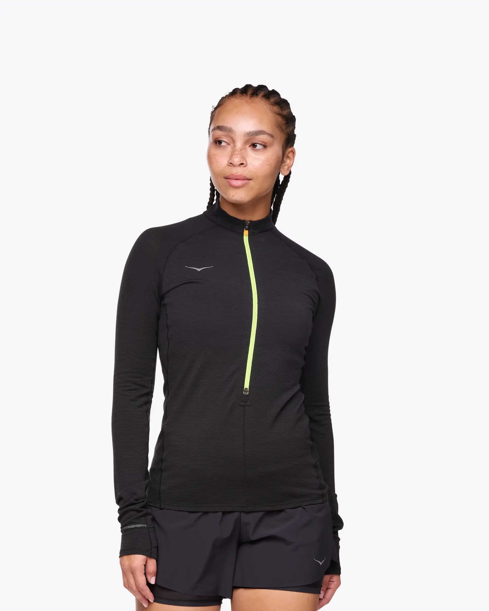 HOKA Women's BaseZip Long Sleeve T-Shirt (Black)