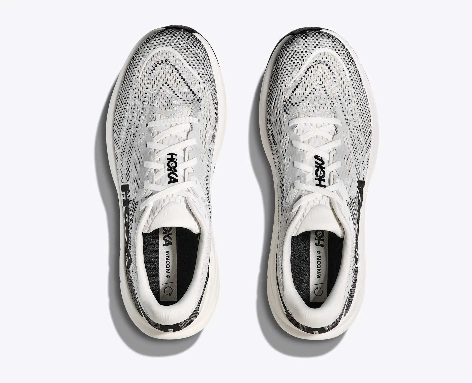 HOKA Rincon 4 WIDE Men Running Sneakers Black/White
