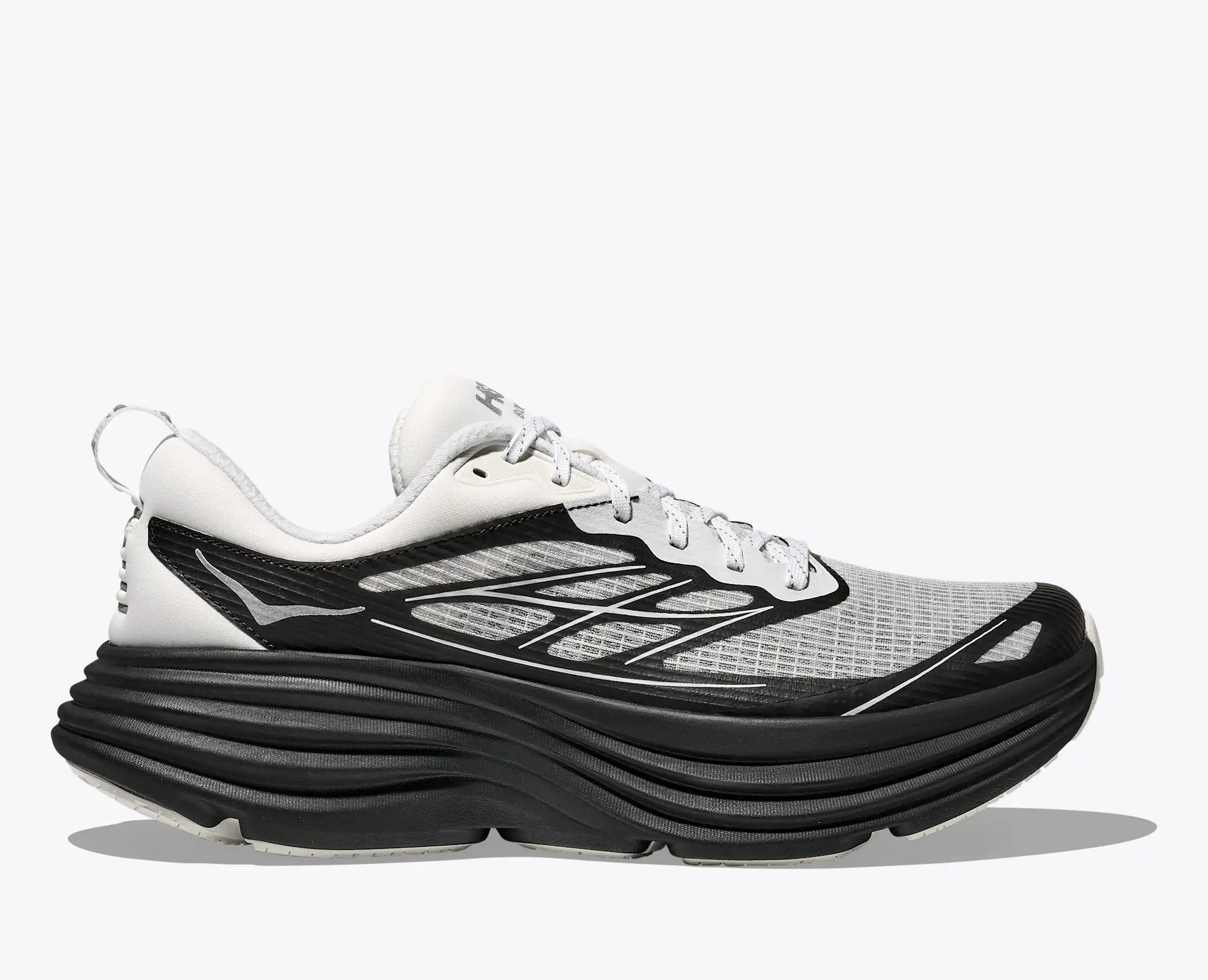 HOKA Stealth/Tech Bondi 8 Caged Unisex Shoes (Frost / Black)
