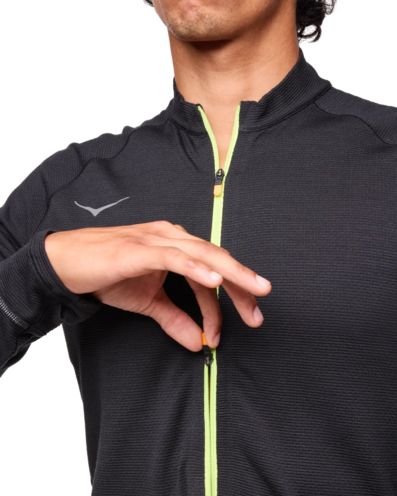 HOKA ホカ BASE ZIP ベースジップ 長袖 ハーフジップ ブラックXL