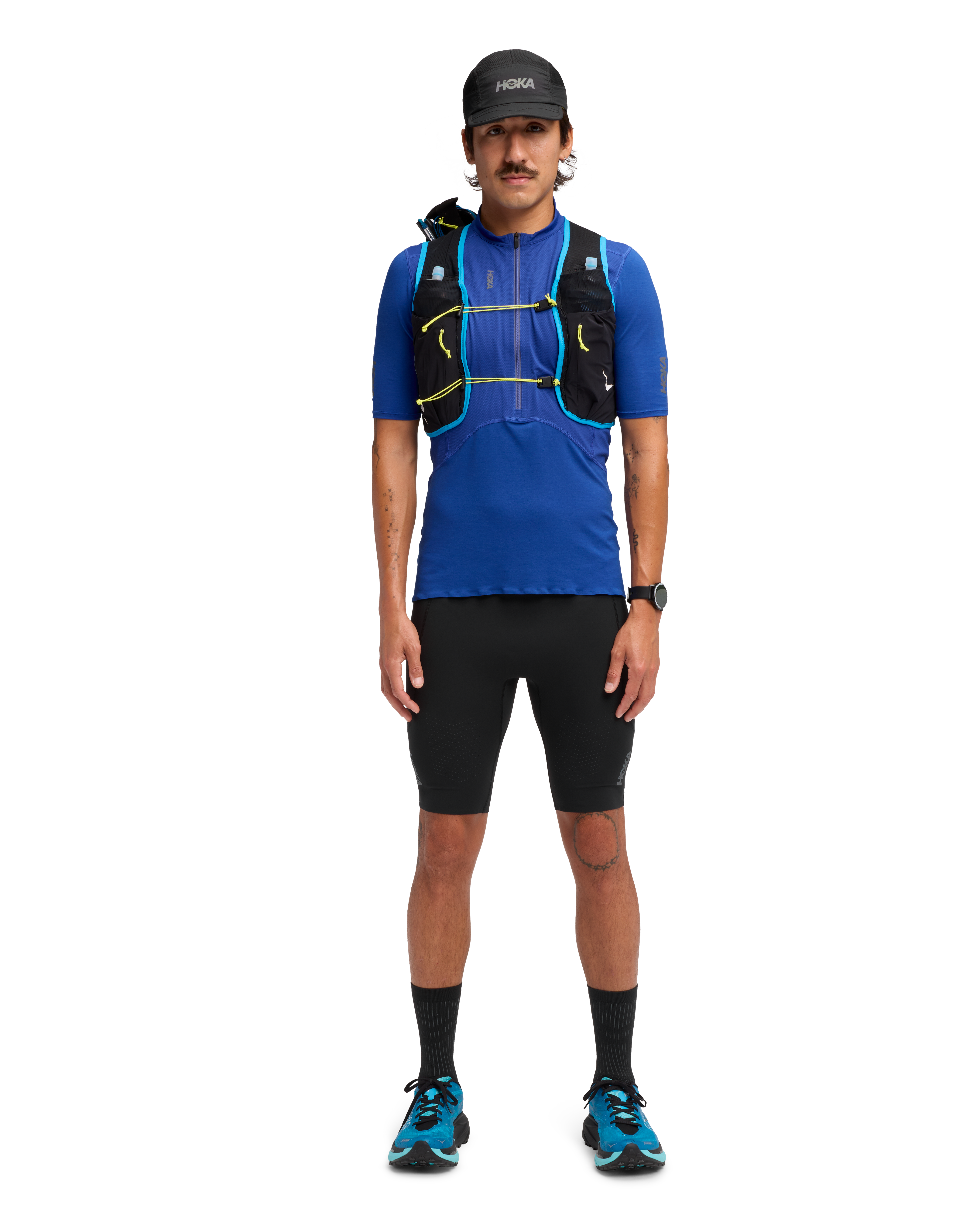 Hoka Camiseta de manga corta con cremallera SkyBreeze - Ultramarine — photo 3