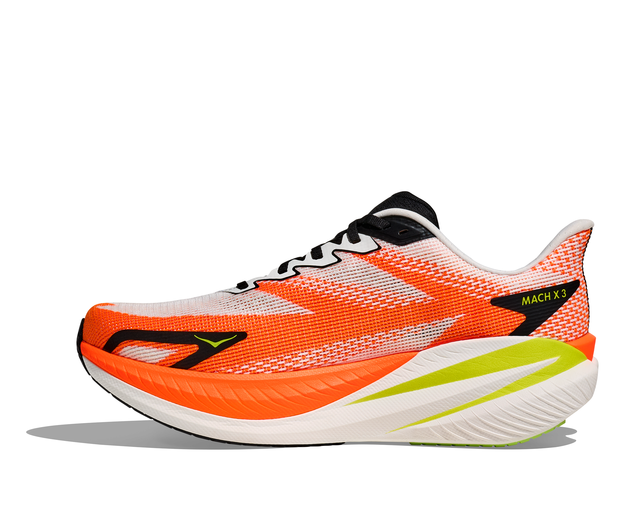 Hoka Mach X 3 - White / Neon Tangerine