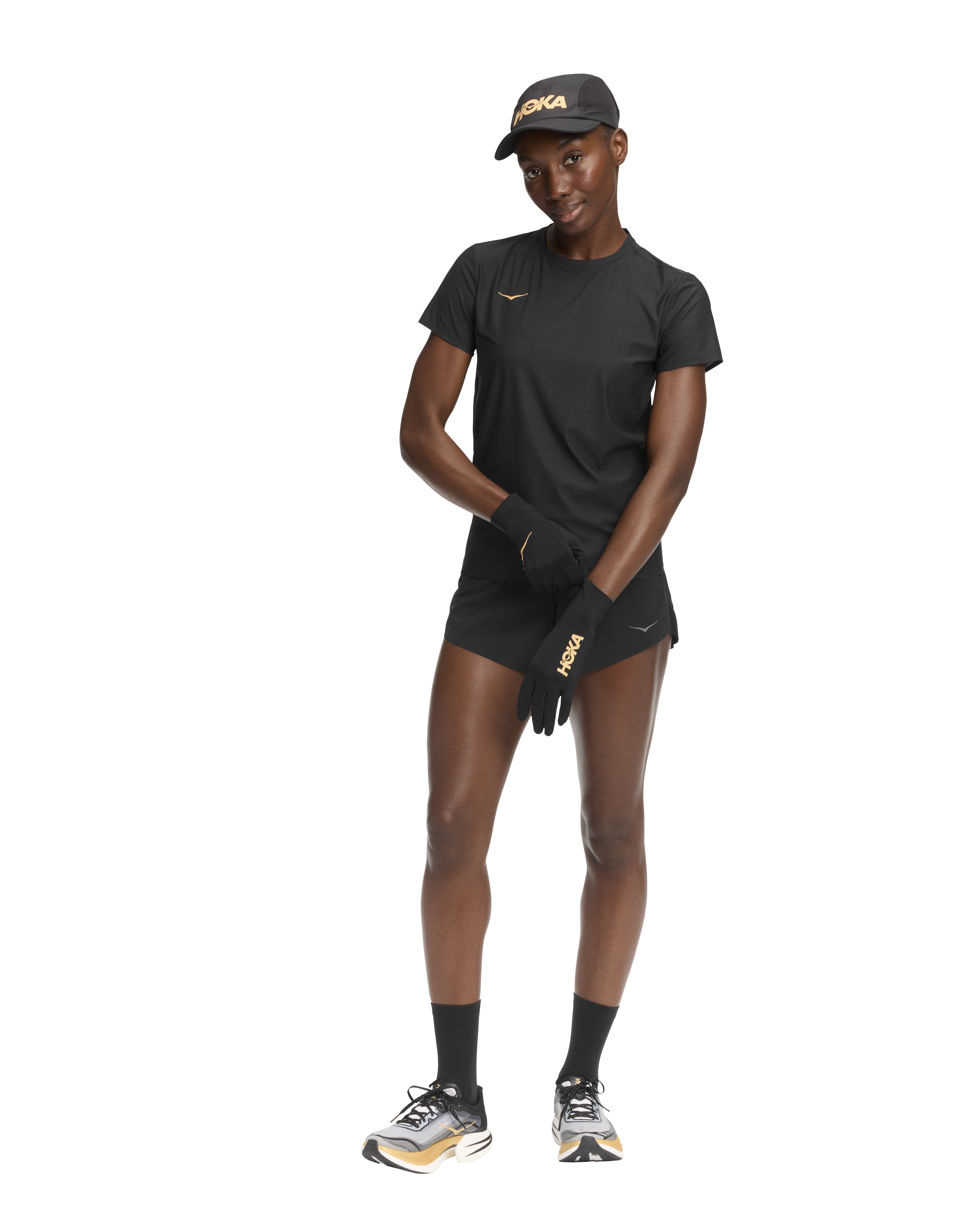 Hoka Camiseta de manga corta Airolite 2.0 - Black / Gold — photo 3