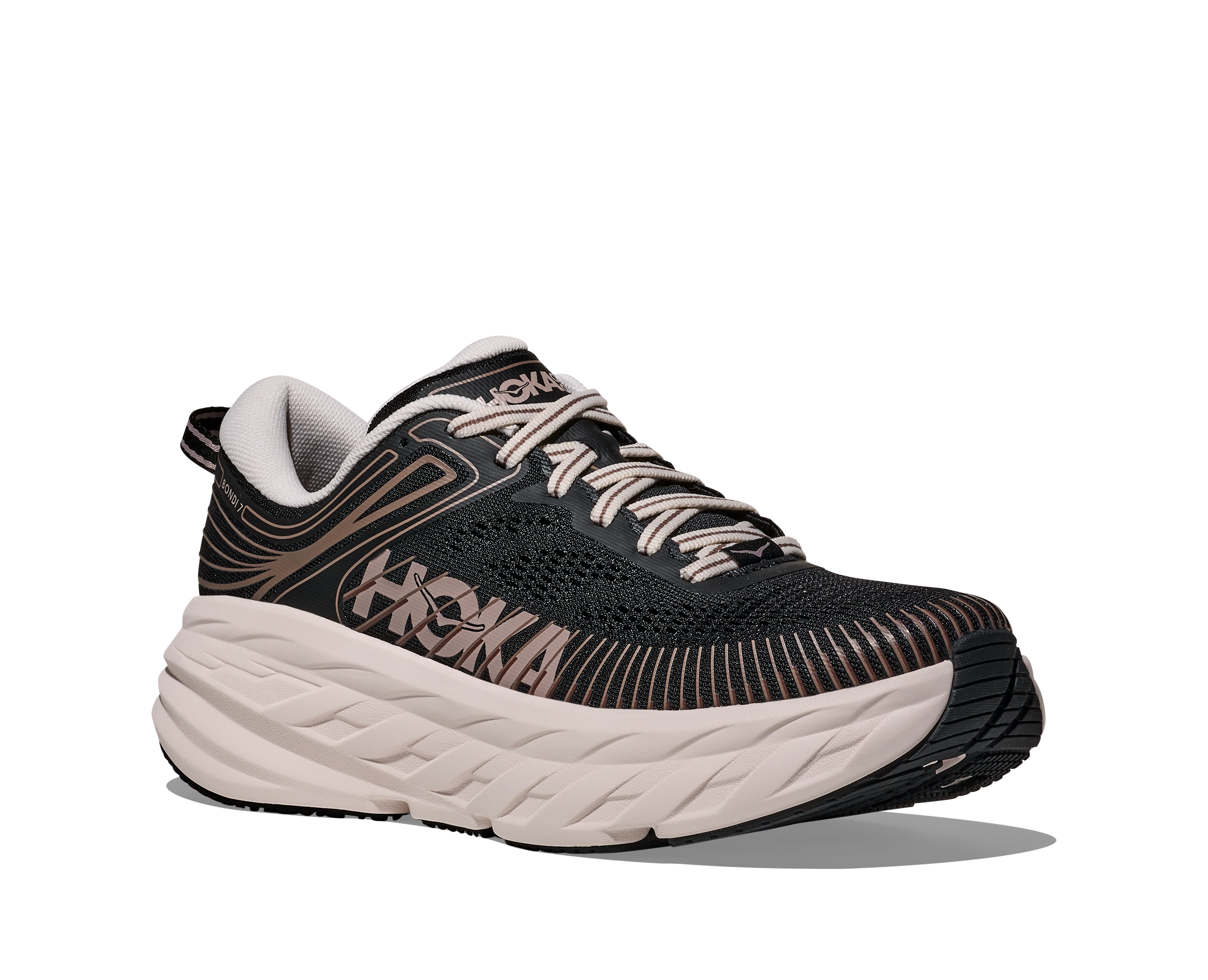 Hoka Bondi 7 - Black / Rose Cream — photo 3