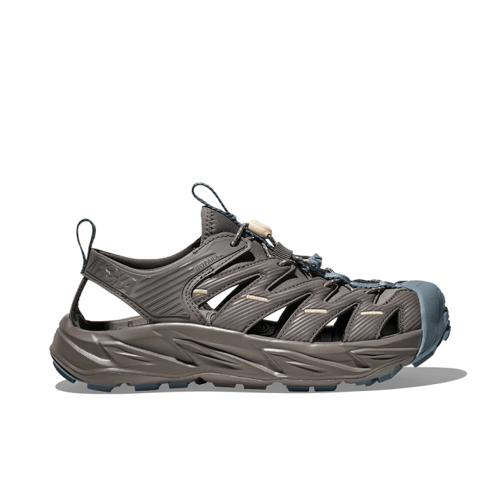 A product shot showing the HOKA Hopara 2 hiking sandal.