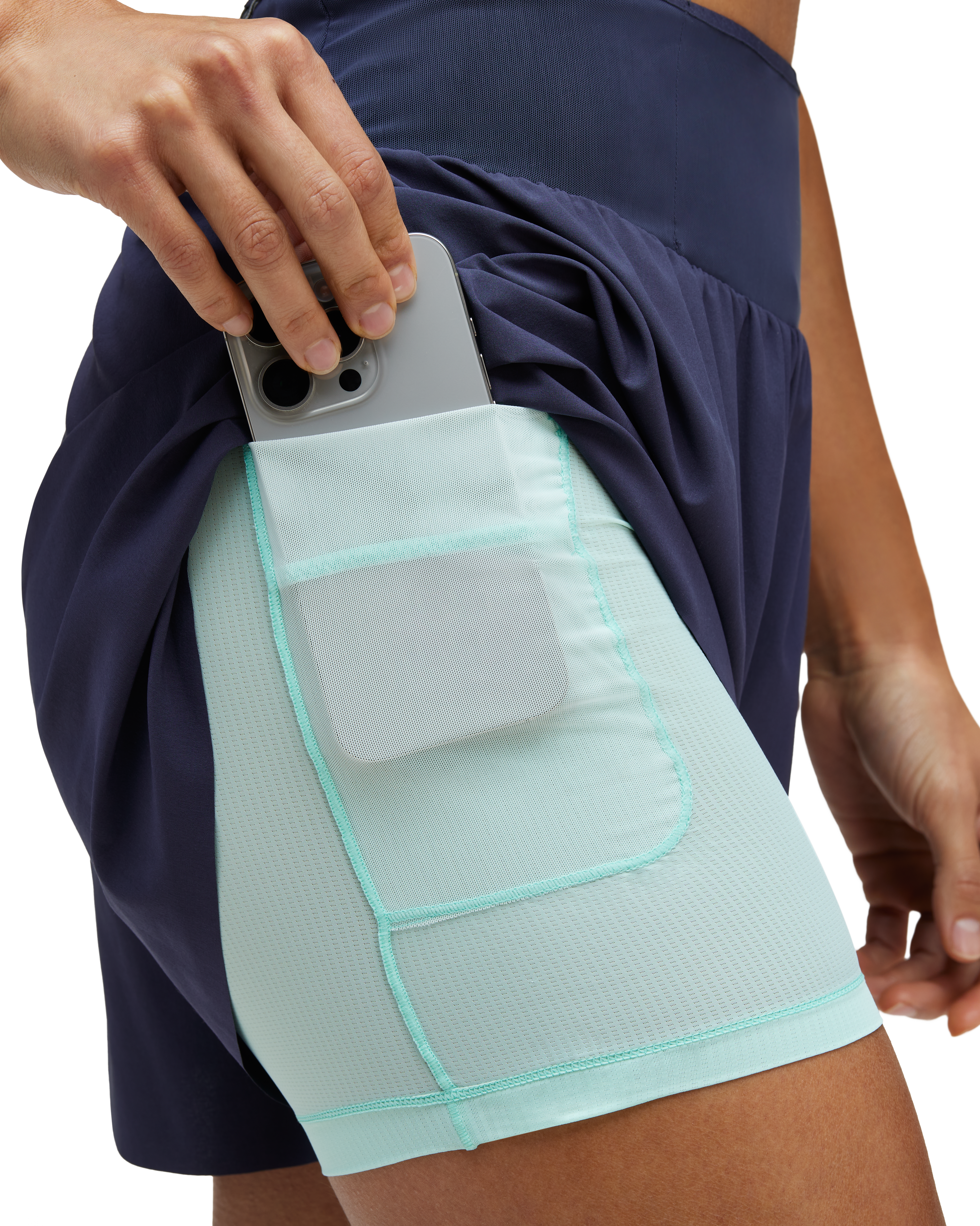Hidden storage pocket within liner.