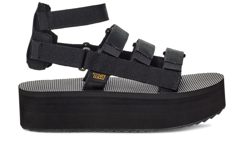 Teva black platform sandals top
