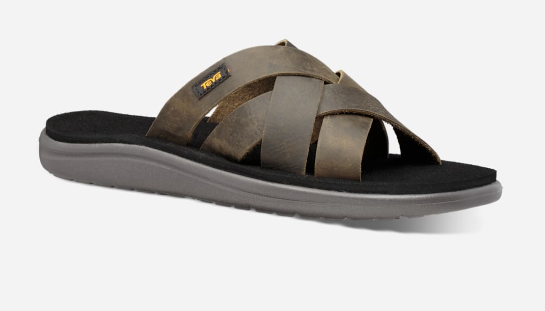 Teva leather slides sales