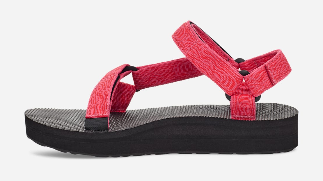 Red teva sandals discount