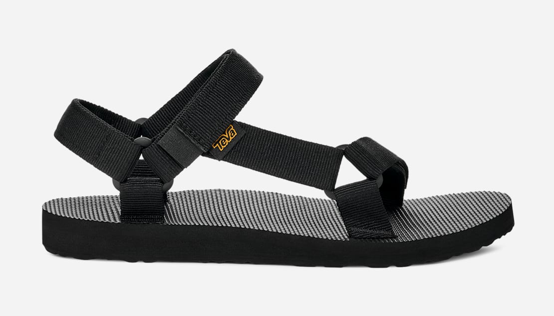 Black and white teva sandals online