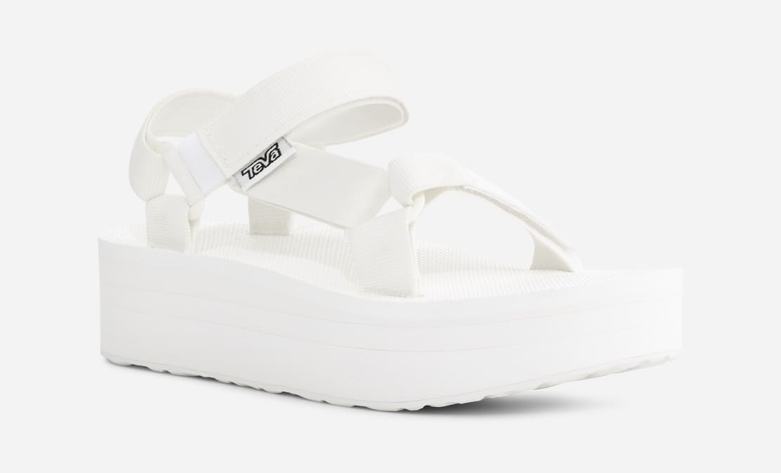 White flatform tevas hotsell