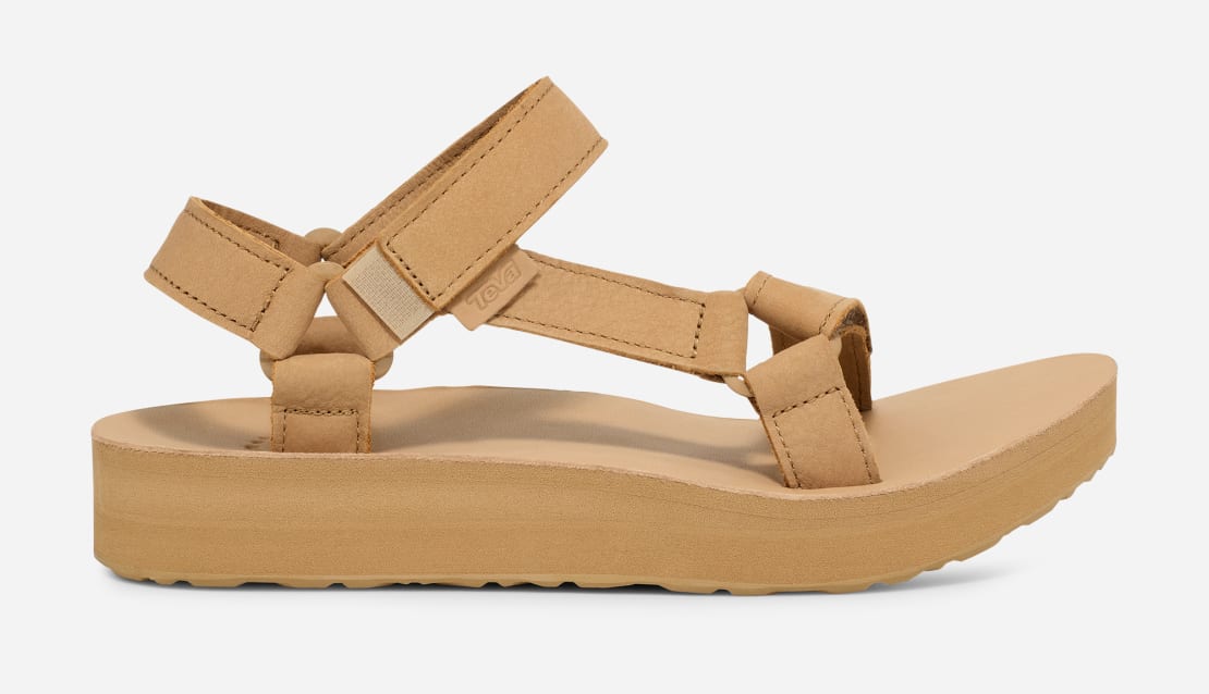 Teva midform universal leather sandal in desert sand hotsell