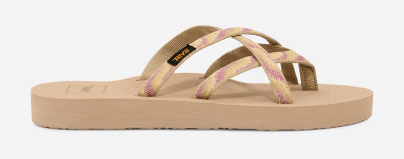 TEVA Women's Olowahu Flip-Flop Sandals Flip Flops in Neon Wave Peach Ice, Size 5