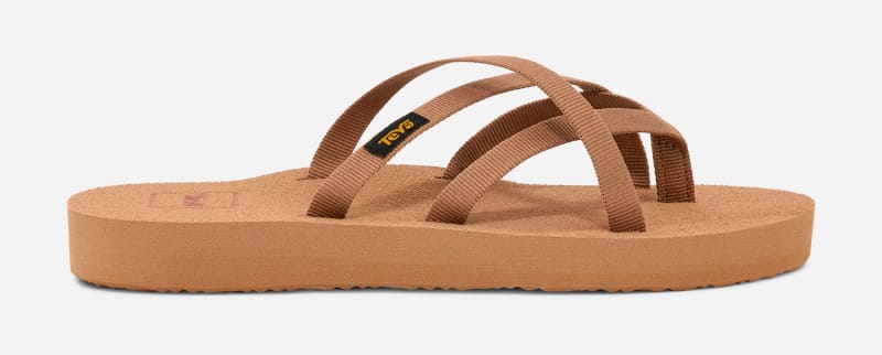 TEVA Women's Olowahu Flip-Flop Sandals in Black, Size 12