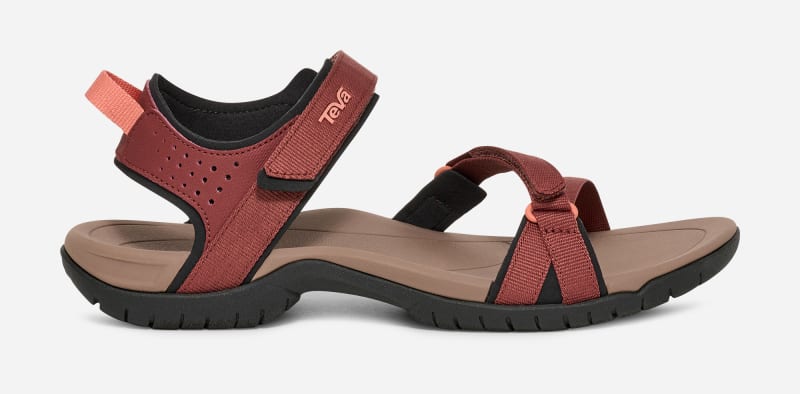 TEVA Women's Verra Hiking Sandal in Beige/Red, Size 9.5