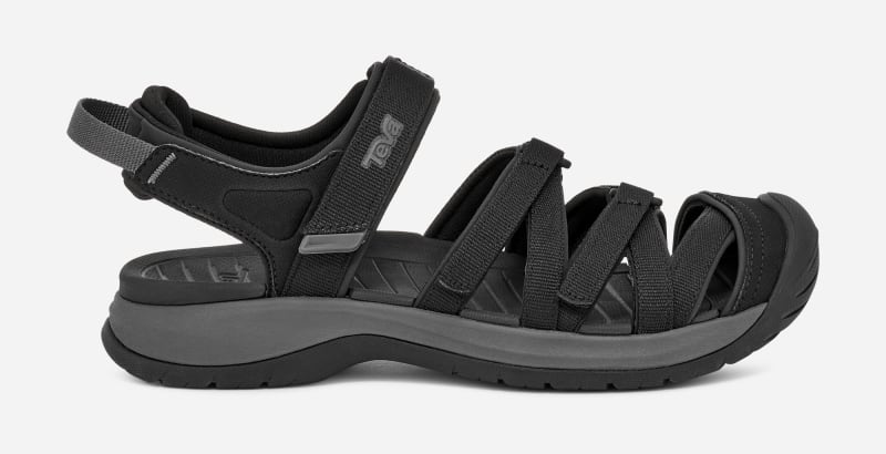 TEVA Women's Tirra Sport Closed-Toe Hiking Sandal in Black, Size 6.5