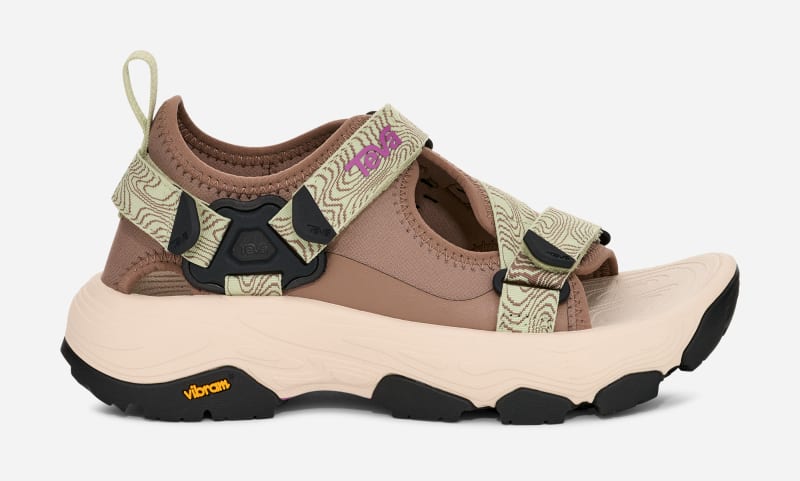 TEVA Women's Grandview Max Hiking Sandal in Caribou/Seedling, Size 7.5