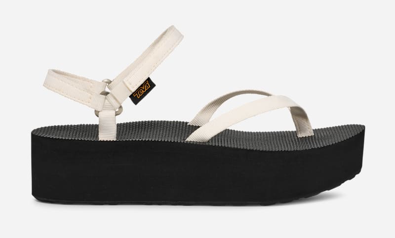 TEVA Women's Flatform Slim Sandal in Coconut Milk/Black, Size 12