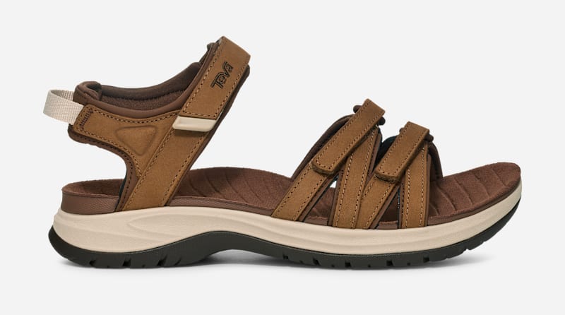 TEVA Women's Tirra Sport Leather Hiking Sandal in Tan, Size 6