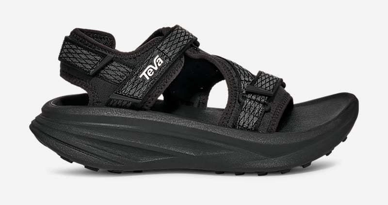 TEVA Women's Aventrail R2T Trail Running Sandal in Black/Black, Size 5.5