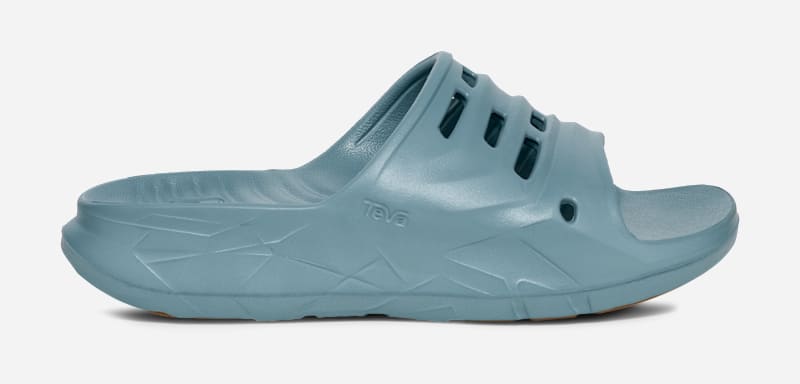 TEVA Women's ApreTrail Slide Sandals in Smoke Blue, Size M 3/W 5