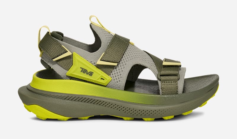 TEVA Women's Aventrail Trail Running Sandal in Seagrass/Pale Lime Yellow, Size 10.5