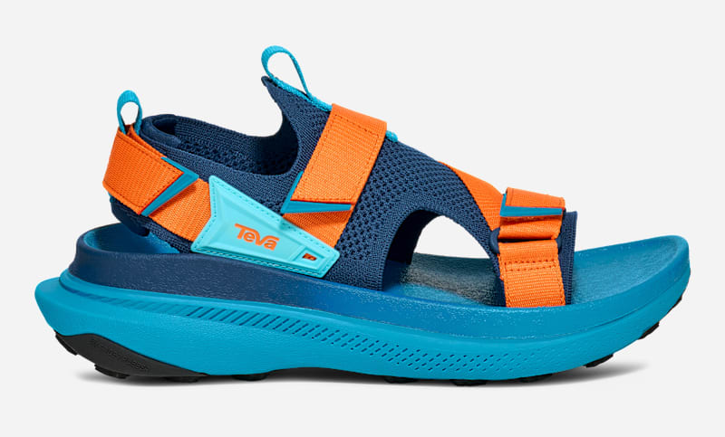 Men's Teva Aventrail Trail Running Sandals In Navy/Orange, Size 6