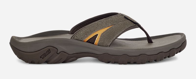 TEVA Men's Katavi 2 Thong Flip-Flop Sandals in Grey/Brown, Size 10