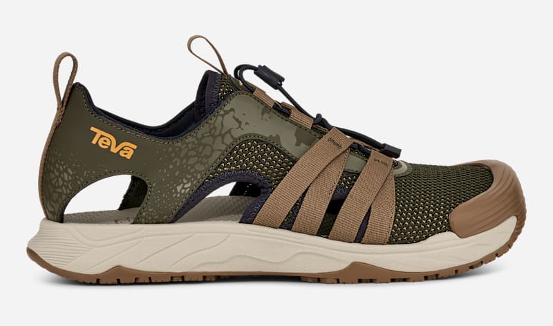 TEVA Men's Hydratrek Closed-Toe Water Sandal in Dark Olive/Breen, Size 10.5