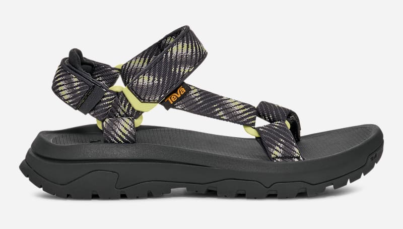 TEVA Men's Hurricane XLT3 Sandal in Angular Reflection Black/Green, Size 4