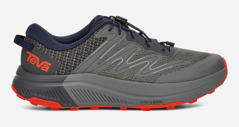 TEVA Men's Hurricane Trailsetter Trail Running Shoe in Grey/Navy, Size 7