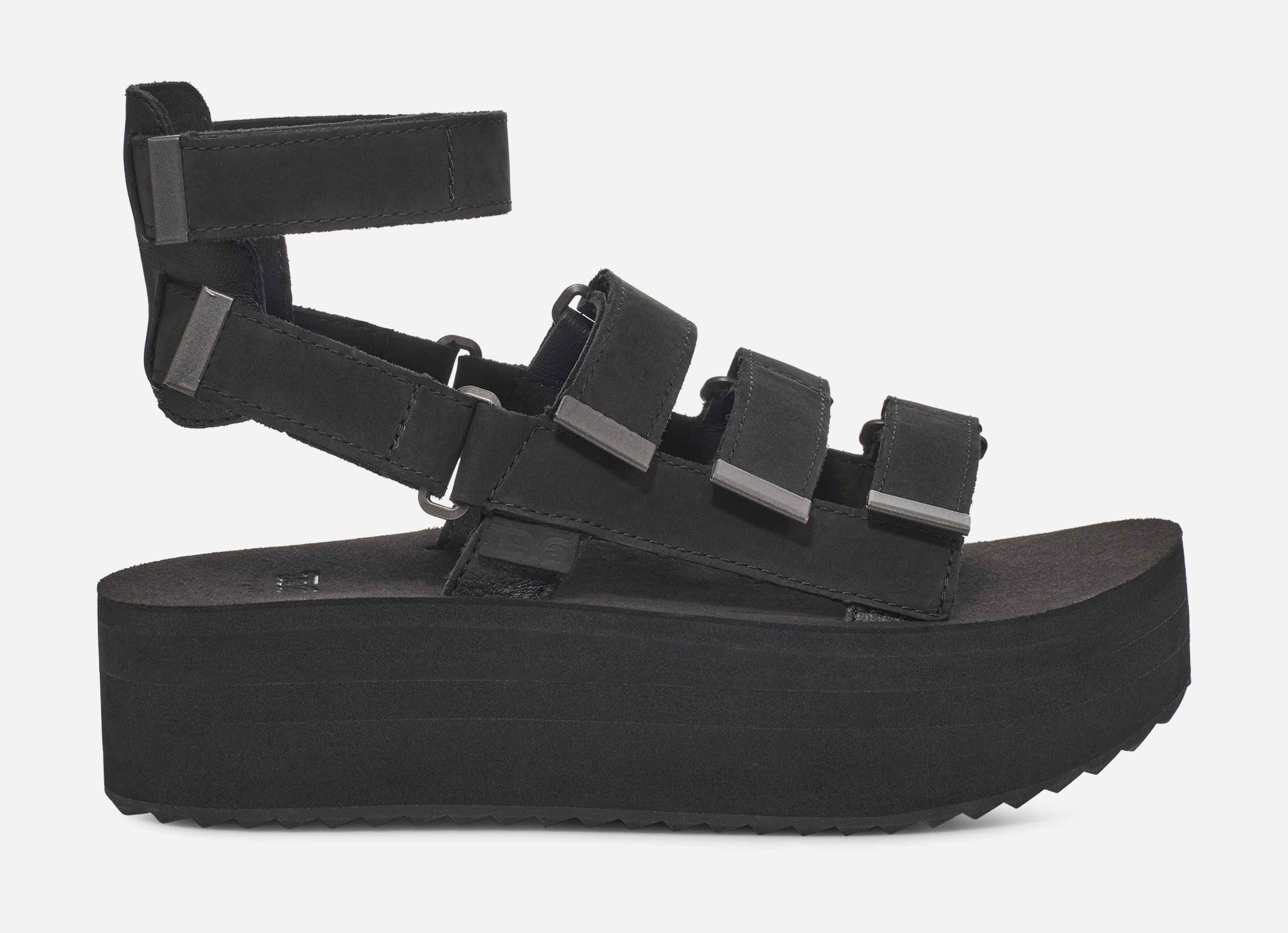 ★送料無料★テバ FLATFORM MEVIA STVF2516810-BLK BLACK Women's Flatform Mevia Leather Sandal | Teva®