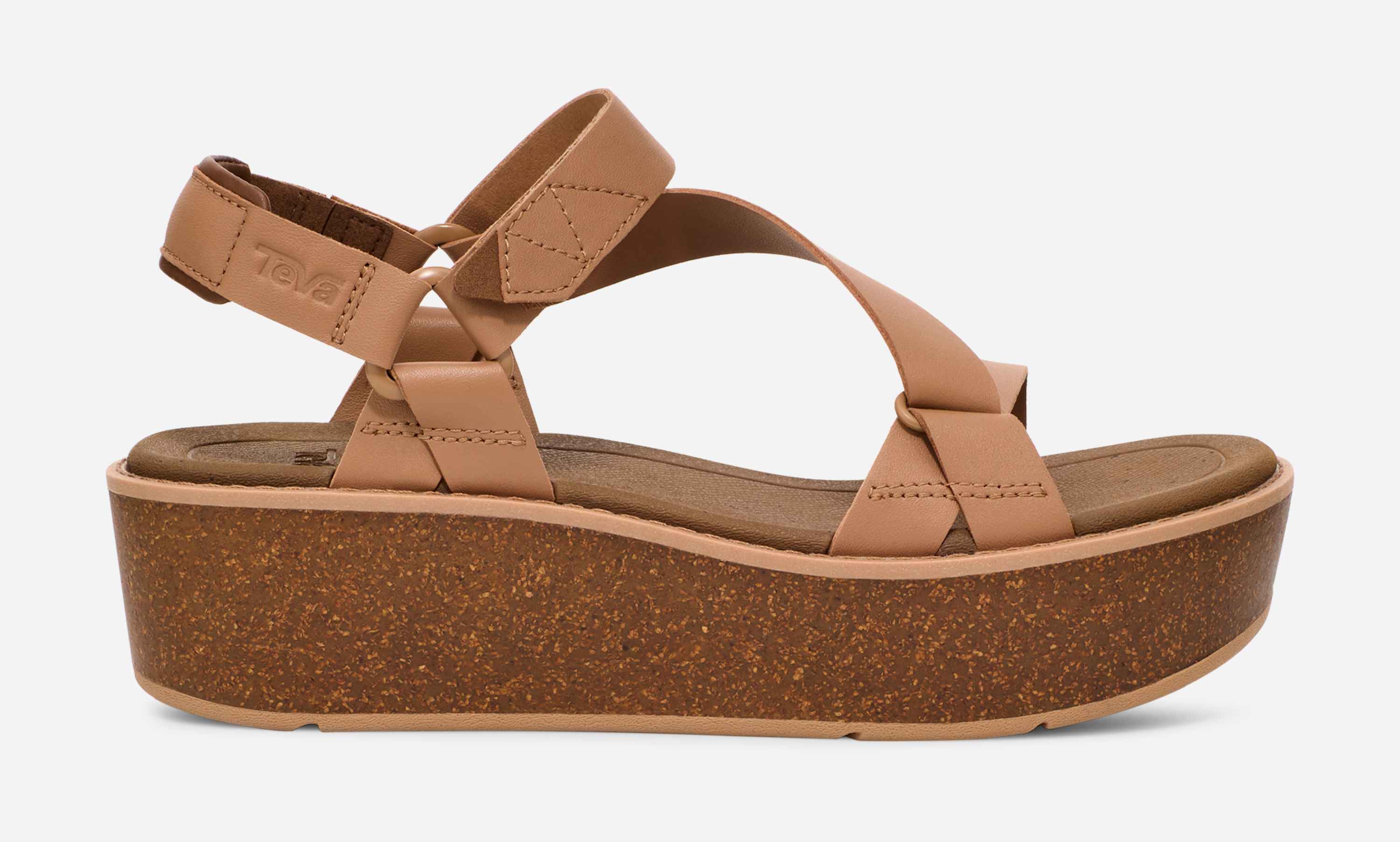 Ribbon wedge sole sandals 茶色 Madera Wedge Sandal
