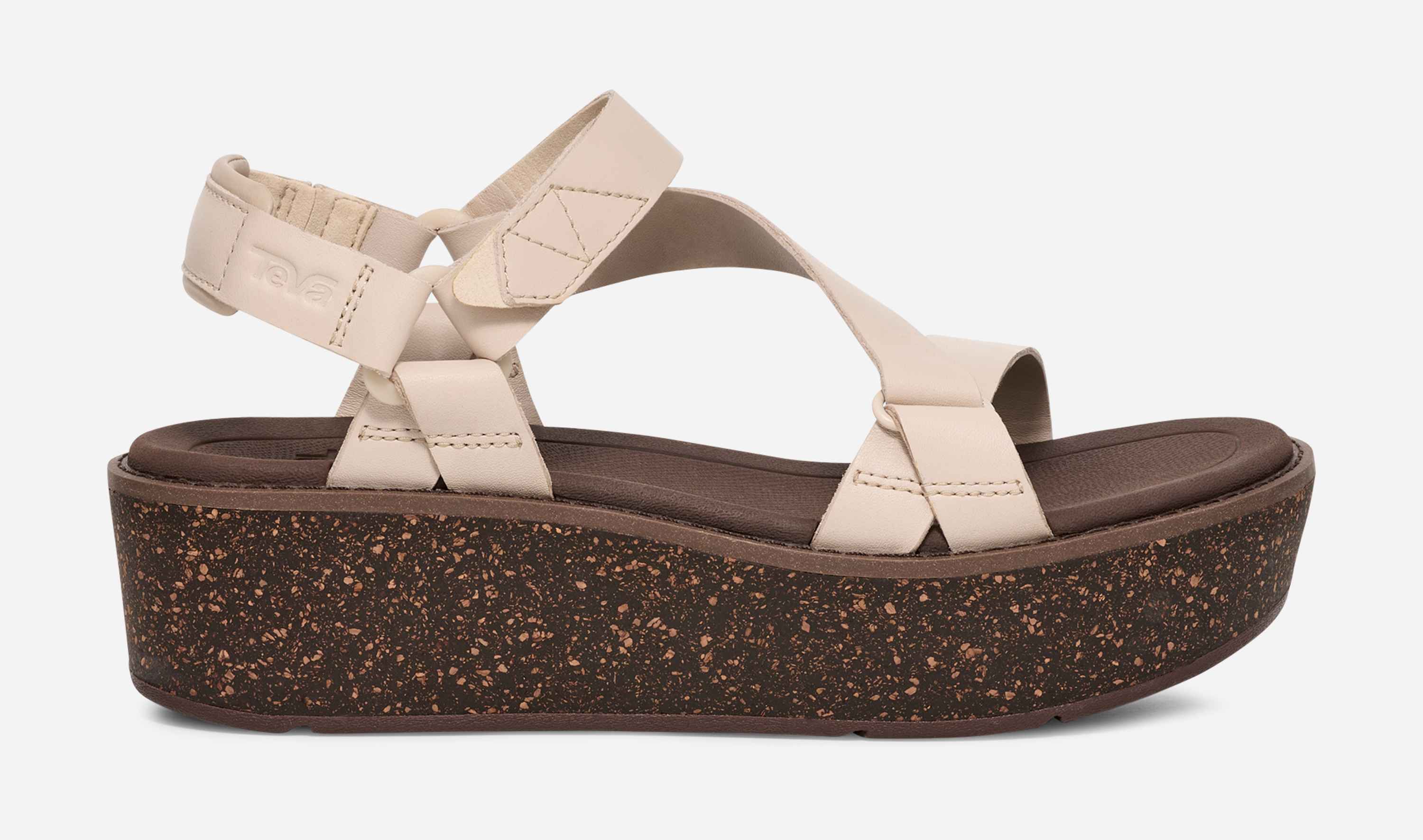 Ribbon wedge sole sandals 茶色 Madera Wedge Sandal