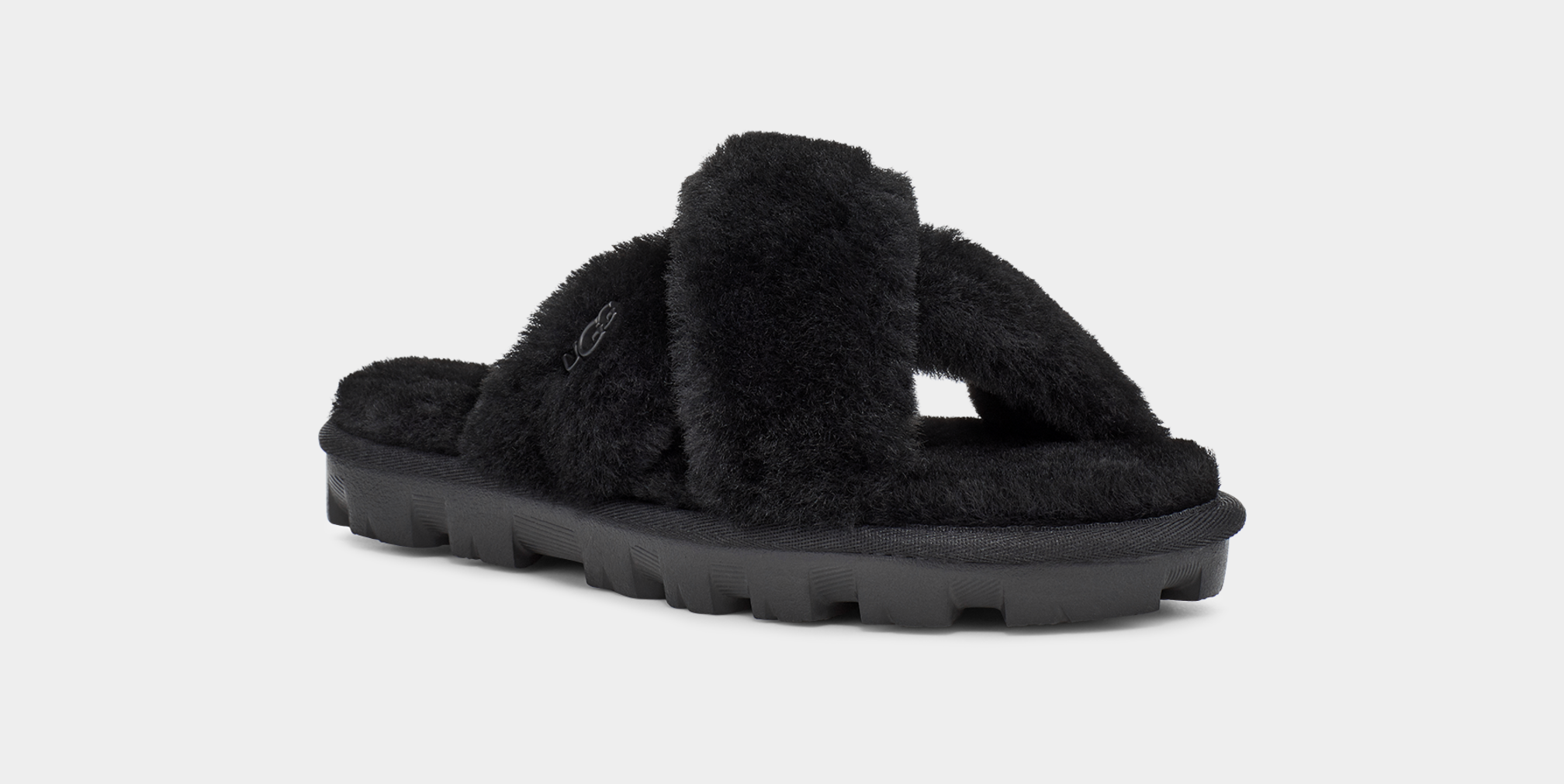 Women's fuzzette top slide sandals