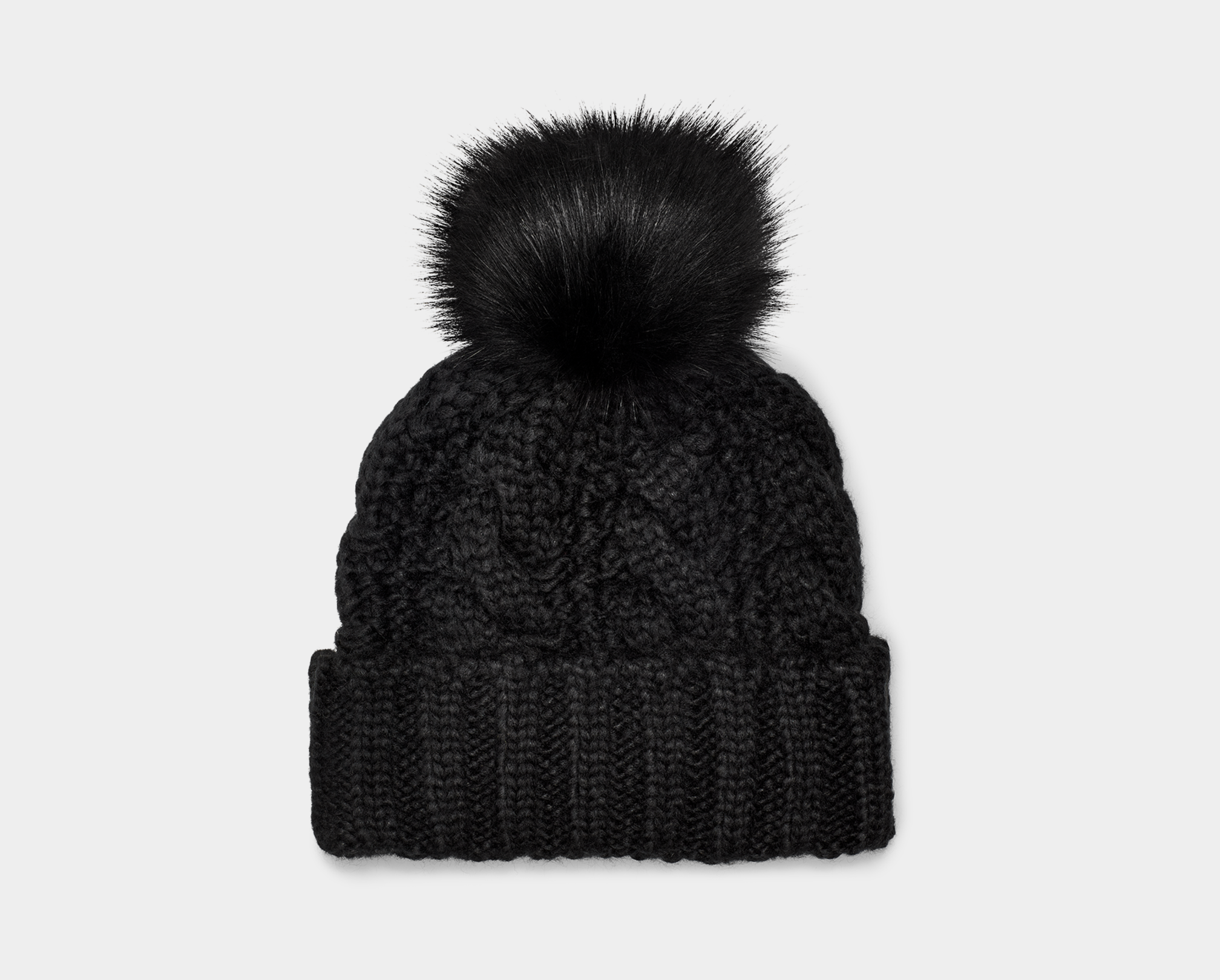 Knit Cable Beanie Faux Fur Pom | UGG®