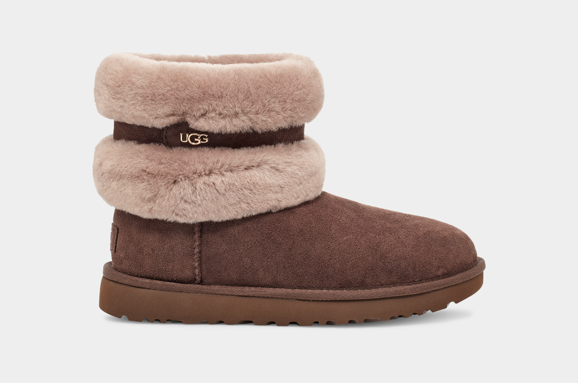 Ugg fluff top mini boots