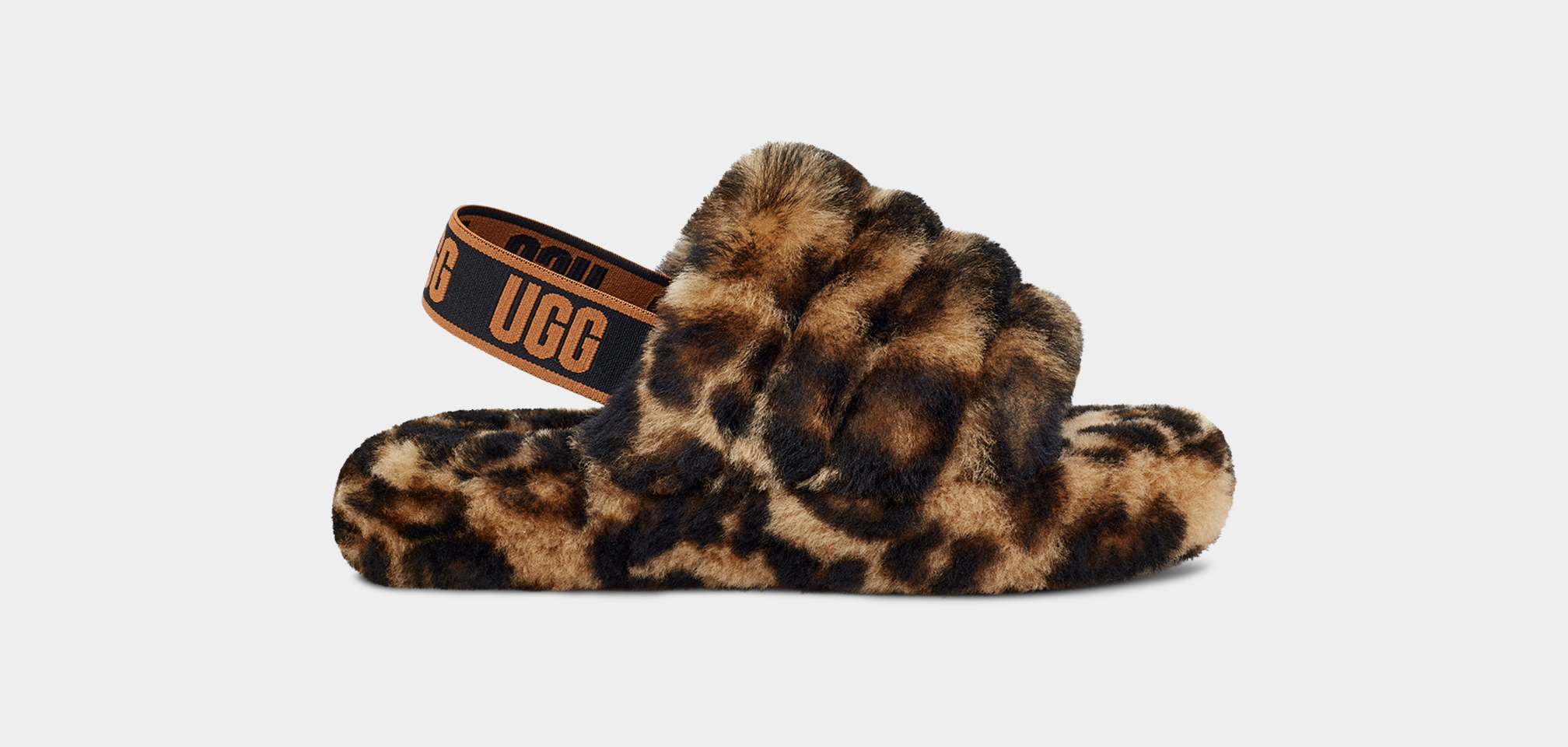 Kids Fluff Yeah Slide Panther Print Slipper UGG