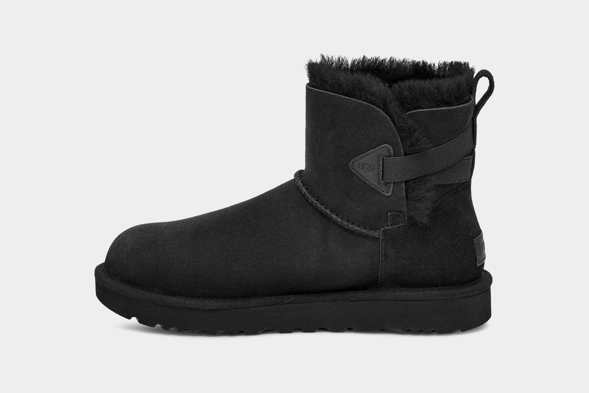 Ugg mini bailey bow boots black suede sales