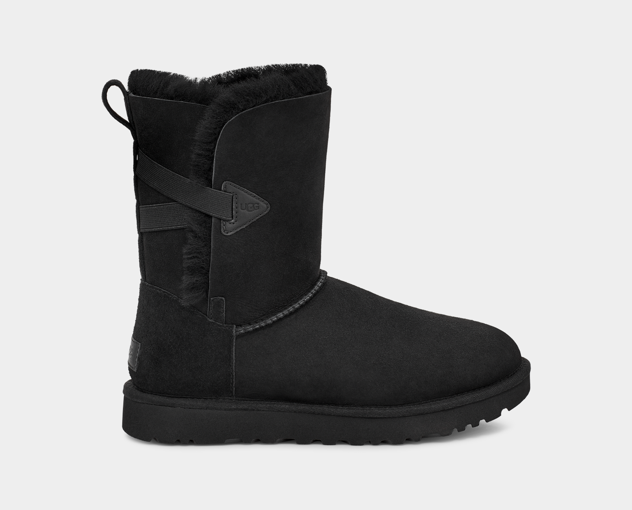 Womens black ugg top boots