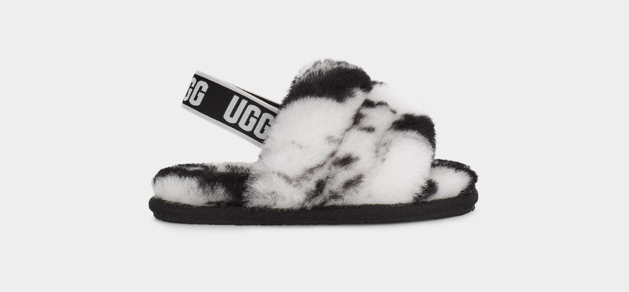 Black white and grey fluff cheap yeah slide