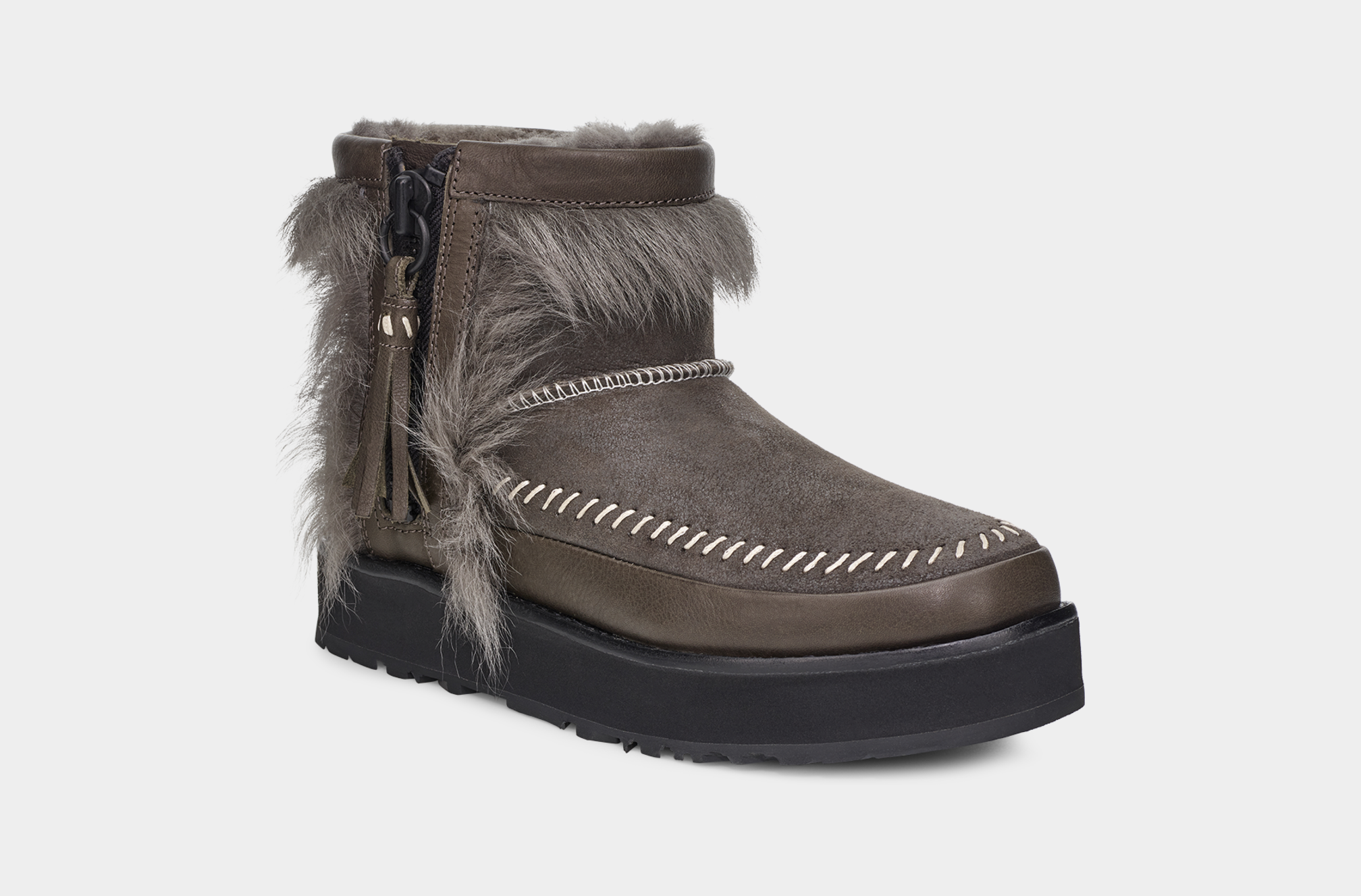 Fluff punk shearling & leather booties store